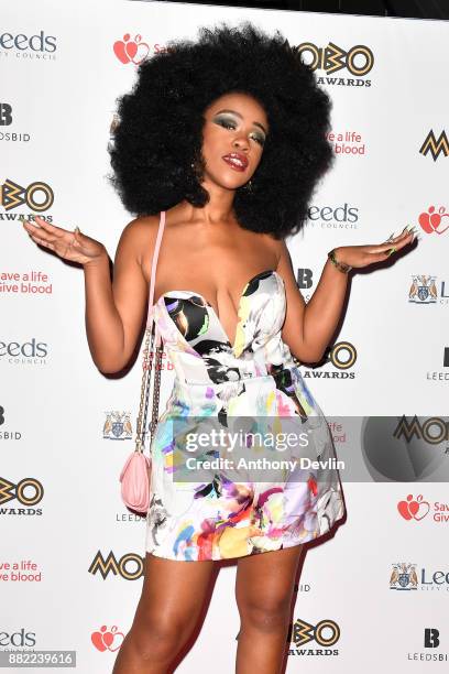 Chidera Eggerue a.k.a The Slumflower attends the MOBO Awards at First Direct Arena Leeds on November 29, 2017 in Leeds, England.