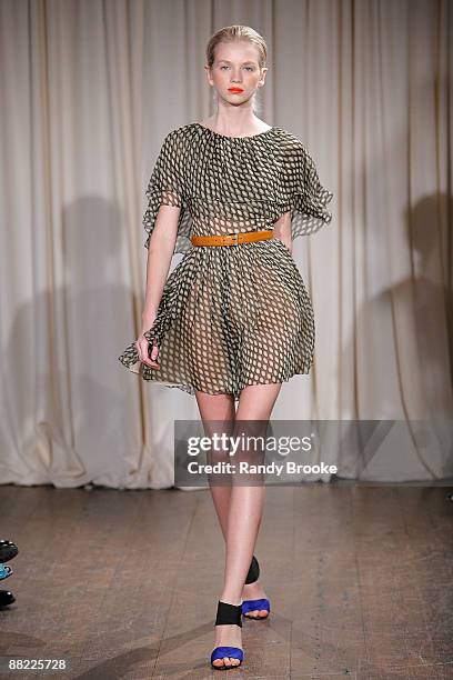 Model walks the runway wearing Jason Wu Resort 2010 at the Greenwich Hotel on June 4, 2009 in New York City.