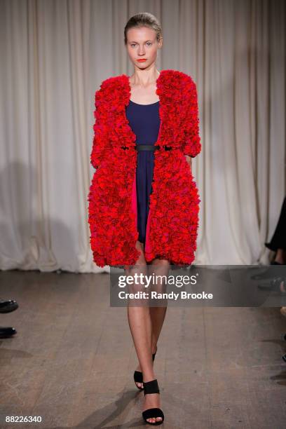 Model walks the runway wearing Jason Wu Resort 2010 at the Greenwich Hotel on June 4, 2009 in New York City.