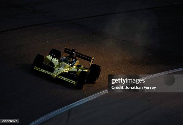 Sarah Fisher drives her Dollar General Sarah Fisher Racing Dallara Honda during practice for the IRL IndyCar Series Bombardier Learjet 550k on June...