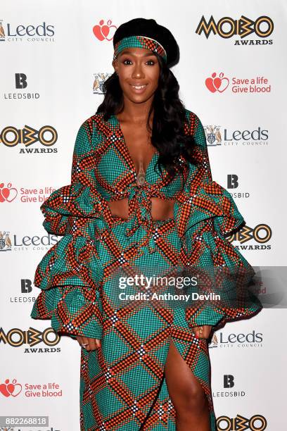 Camille Purcell a.k.a Kamille attends the MOBO Awards at First Direct Arena Leeds on November 29, 2017 in Leeds, England.