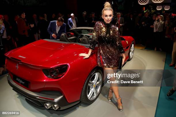 Tallia Storm attends the UK launch of the Ferrari Portofino at Kensington Olympia on November 29, 2017 in London, England.