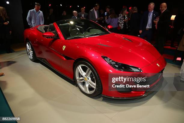 Ferrari Portofino at the UK launch of the Ferrari Portofino at Kensington Olympia on November 29, 2017 in London, England.