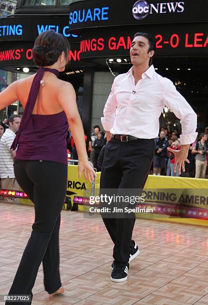 'Dancing With The Stars' contestants Cheryl Burke and Gilles Marini visit ABC's "Good Morning America" at ABC Studios on May 20, 2009 in New York...