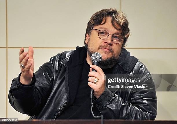 Filmmaker Guillermo Del Toro talks about his new book "The Strain" at Barnes & Noble Union Square June 4, 2009 in New York City.