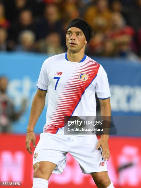 Cristian Bolanos of Costa Rica in action during the international friendly match between Spain and Costa Rica at La Rosaleda Stadium on November 11,...