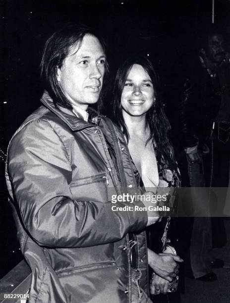 Actor David Carradine and Barbara Hershey attending "Jim Stacy Benefit" on March 24, 1974 at Century Plaza Hotel, Century City, California.