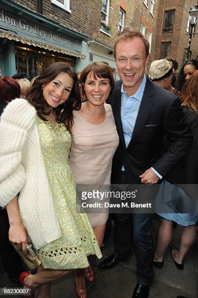Lauren Kemp, Sadie Frost and Gary Kemp attend the Frost French summer drinks party in Camden Passage, Islington, on June 4, 2009 in London, England.