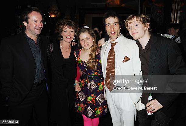 Neil Pearson, Samantha Bond, Jessie Cave, Ed Stoppard and Hugh Mitchell attend the first night after party of Tom Stoppard's play Arcadia, at Jewel...