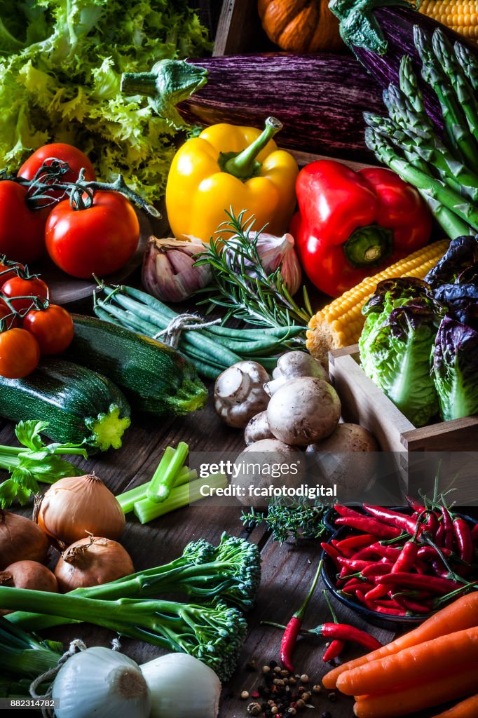 Colorful fresh organic vegetables
