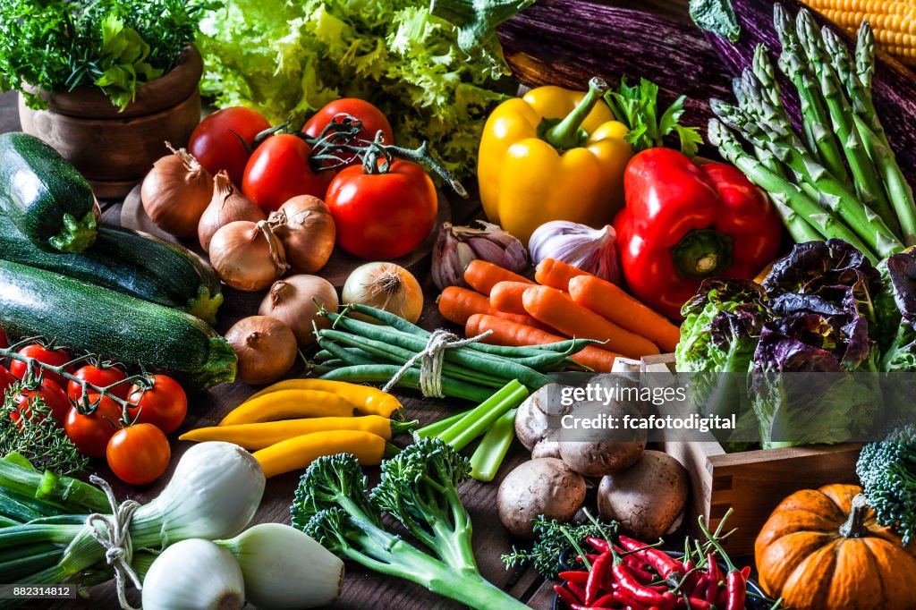 Vegetales orgánicos frescos coloridos