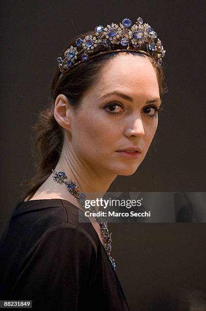 An antique sapphire and diamond tiara circa 1850 with an estimate value of £20,000-£30,000 GBP and a necklace estimated to be worth £10,000-£15,000...