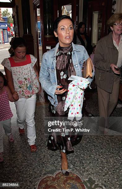 Jessie Wallace arrives for Angelina Ballerina's Big Audition at Wimbledon New Theatre on June 5, 2009 in London, England.