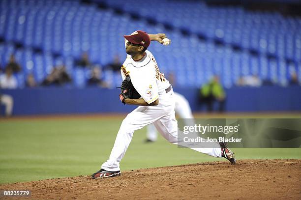 Francisco Rodriguez of Team Venezuela pitches during the Pool C, game five between Venezuela and Italy during the first round of the 2009 World...
