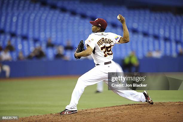 Francisco Rodriguez of Team Venezuela pitches during the Pool C, game five between Venezuela and Italy during the first round of the 2009 World...