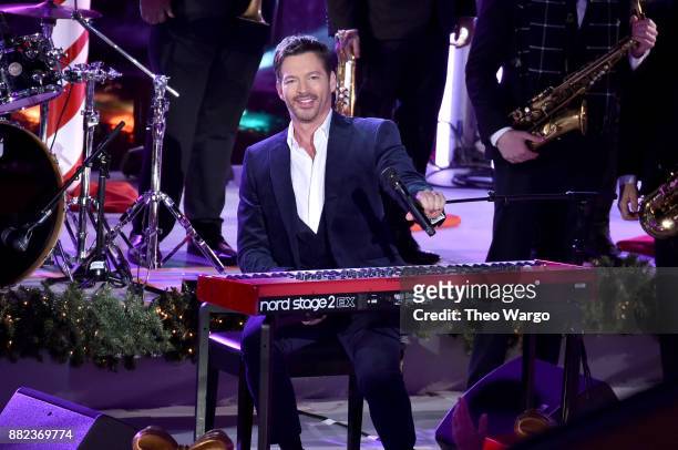 Brett Eldredge performs onstage during the 85th Rockefeller Center Christmas Tree Lighting Ceremony at Rockefeller Center on November 29, 2017 in New...