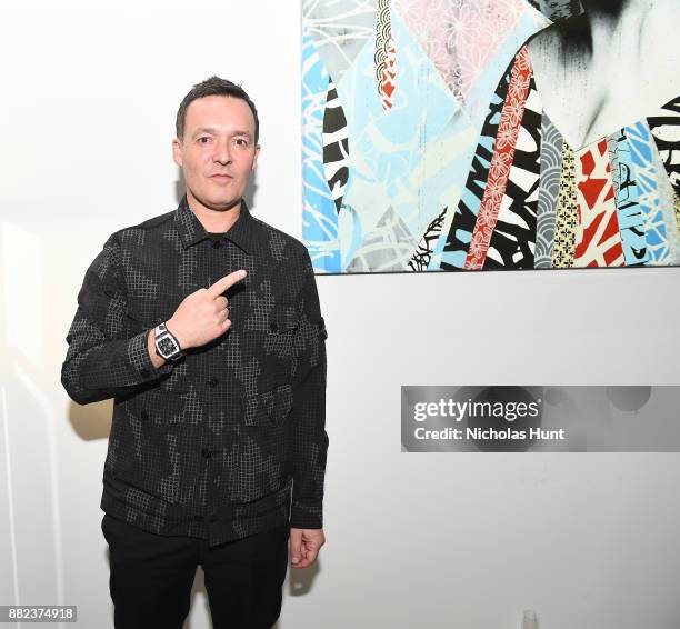 Hush attends as Hublot launches "Fame v Fortune" Timepieces with Street Artists Tristan Eaton and Hush at Lightbox Studios on November 29, 2017 in...