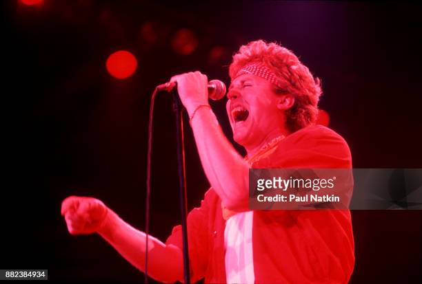 Singer Mike Reno of Loverboy performs onstage at the UIC Pavillion in Chicago, Illinois, May 31, 1982.
