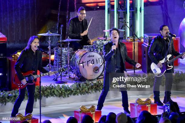 Patrick Monahan of Train performs onstage during the 85th Rockefeller Center Christmas Tree Lighting Ceremony at Rockefeller Center on November 29,...