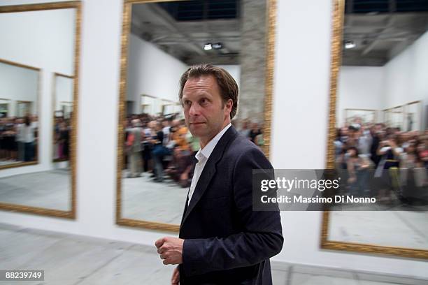 Daniel Birnbaum director of the Venice Biennale during the Twentytwo Less Two Performance By Michelangelo Pistoletto at the Italian Pavilion during...