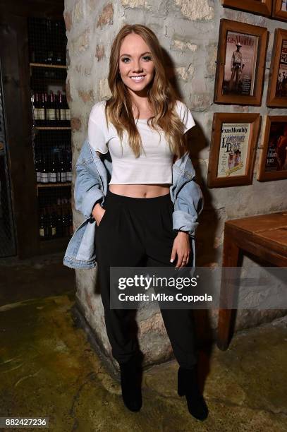 Country Singer/songwriter Danielle Bradbery poses for a portrait at her album release celebration at Hill Country on November 29, 2017 in New York...