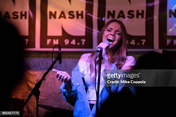 Country Singer/songwriter Danielle Bradbery performs during her album release celebration at Hill Country on November 29, 2017 in New York City.