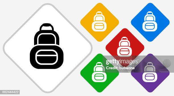 backpack color diamond vector icon - blue backpack stock illustrations