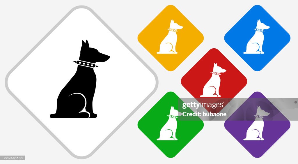 Guard Dog Color Diamond Vector Icon