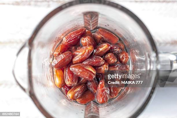 homemade medjool date paste - food processor stock pictures, royalty-free photos & images