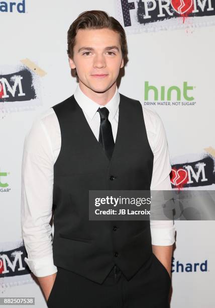 Joel Courtney attends the premiere of The Orchard and Fine Brothers Entertainment's 'F*&% The Prom' on November 29, 2017 in Los Angeles, California.