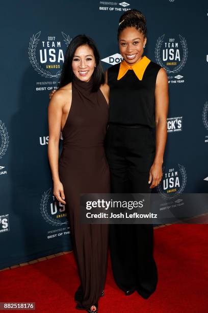 Michelle Kwan and Allyson Felix attends the 2017 Team USA Awards on November 29, 2017 in Westwood, California.