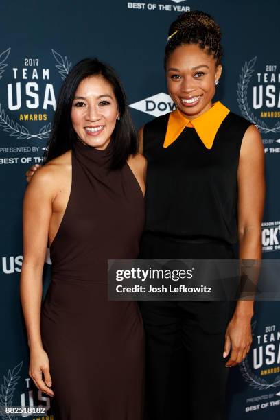 Michelle Kwan and Allyson Felix attends the 2017 Team USA Awards on November 29, 2017 in Westwood, California.