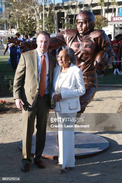 Thomas Tull and Rachel Robinson attend as the Rose Bowl Legacy Foundation hosts the dedication of the Jackie Robinson Statue at Rose Bowl on November...