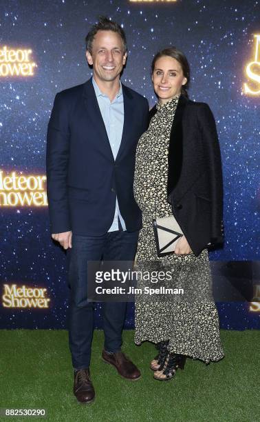 Host Seth Meyers and wife Alexi Ashe attend the "Meteor Shower" Broadway opening night at the Booth Theatre on November 29, 2017 in New York City.