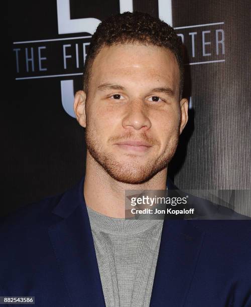 Professional basketball player Blake Griffin attends the premiere Of OBB Pictures And go90's "The 5th Quarter" at United Talent Agency on November...