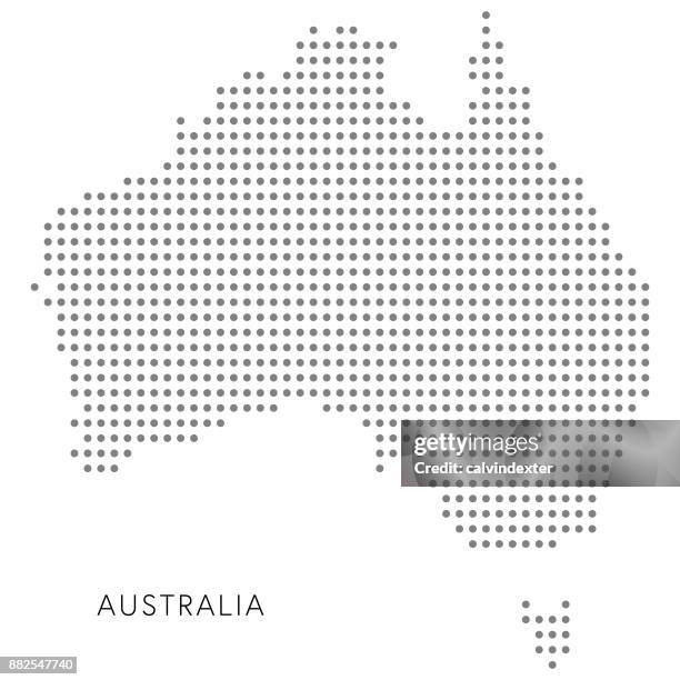 australia dotted map - australia stock illustrations