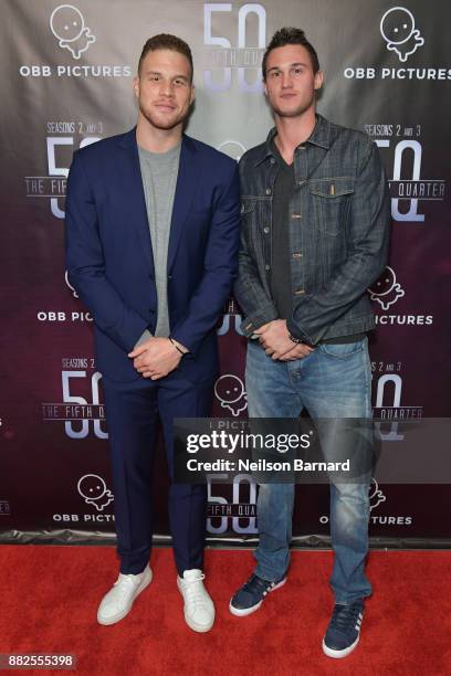 Blake Griffin and Danilo Gallinari attend the premiere of OBB Pictures and go90's 'The 5th Quarter' at United Talent Agency on November 29, 2017 in...