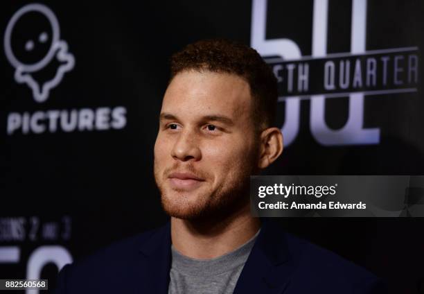 Player Blake Griffin arrives at the premiere of OBB Pictures and go90's "The 5th Quarter" at United Talent Agency on November 29, 2017 in Beverly...