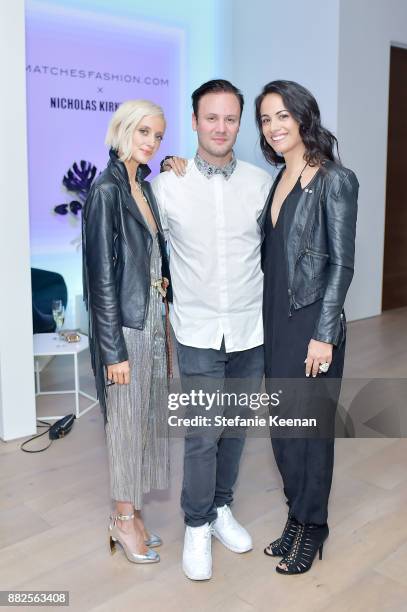 Andrea Riseborough, Nicholas Kirkwood and guest attend Nicholas Kirkwood and China Chow Host A Dinner For Matches Fashion on November 29, 2017 in Los...