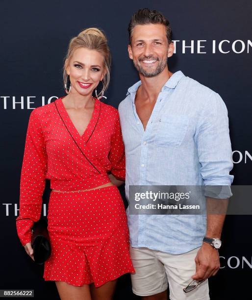 Anna Heinrich and Tim Robards arrive ahead of THE ICONIC Swim Show 2017 on November 30, 2017 in Sydney, Australia.