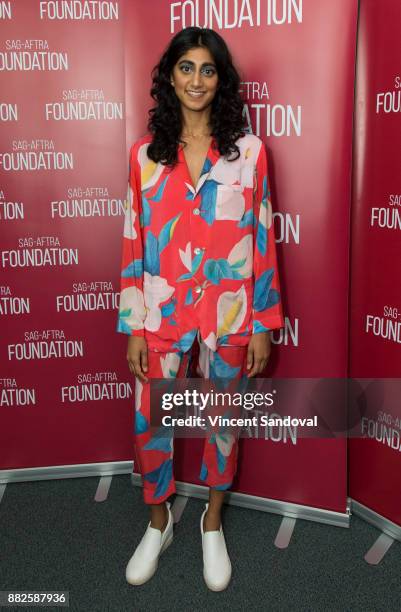 Actress Sunita Mani attends SAG-AFTRA Foundation Conversations screening of "GLOW" at SAG-AFTRA Foundation Screening Room on November 29, 2017 in Los...