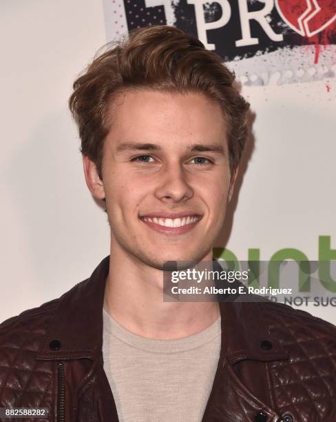 Actor Logan Shroyer attends the premiere Of Orchard And Fine Brothers Entertainment's "F*&% The Prom" at ArcLight Hollywood on November 29, 2017 in...