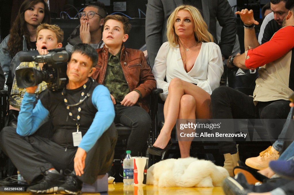 Celebrities At The Los Angeles Lakers Game