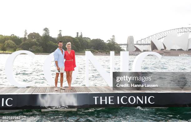 Anna Heinrich and Tim Robards arrive ahead of THE ICONIC Swim Show 2017 on November 30, 2017 in Sydney, Australia.