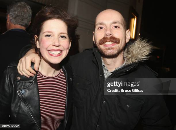Vanessa Bayer and brother Jonah Bayer pose at the opening night of Steve Martin's new play "Meteor Shower" on Broadway at The Booth Theatre on...