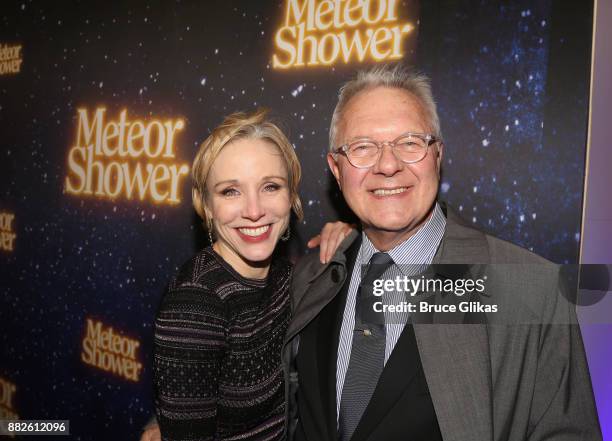 Charlotte d'Amboise and Walter Bobbie pose at the opening night of Steve Martin's new play "Meteor Shower" on Broadway at The Booth Theatre on...