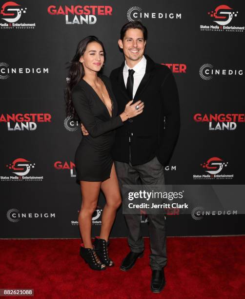 Cherie Jimenez and Sean Faris attend the Premiere Of Cinedigm's "Gangster Land" at the Egyptian Theatre on November 29, 2017 in Hollywood, California.