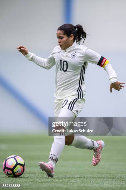 Ivana Fuso of Germany in action during the U17 Girls friendly match between Finland and Germany at the Eerikkila Sport & Outdoor Resort on November...