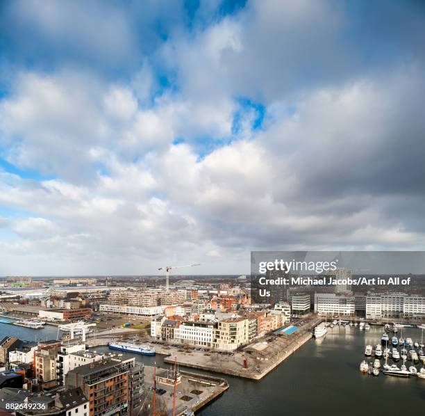 Belgium, Antwerp, bird's eye view of the Willemdok - 8th february 2015