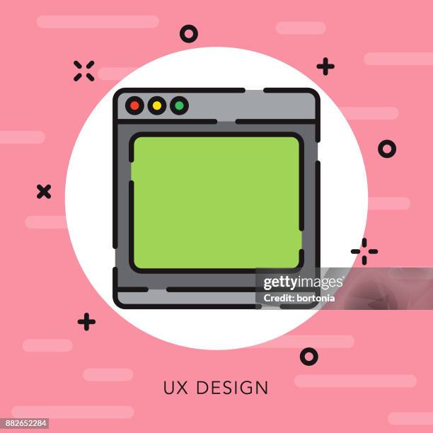 browser window open outline graphic design icon - user experience designer stock illustrations